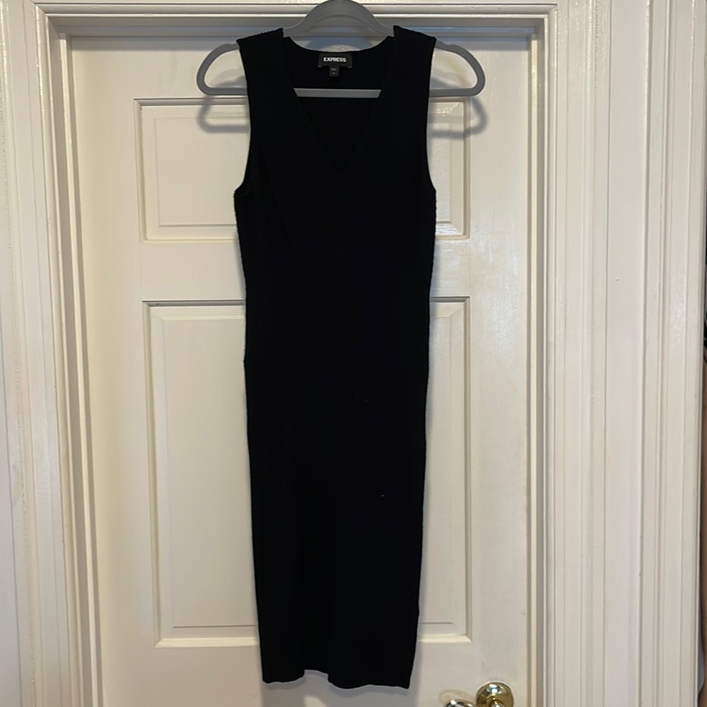 Black midi sweater dress